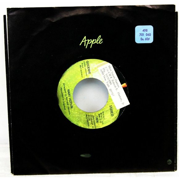 1969 Beatles Goodbye/Sparrow Mary Hopkin Apple Records 1806 Vinyl 45 Single LP - Picture 1 of 4